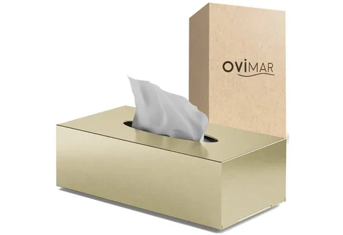 ovimar Papiertuchbox aus Edelstahl in Gold von ovimar