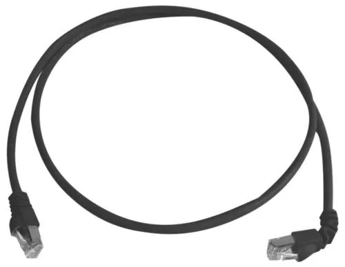 Telegärtner 100008021 RJ45 Patchkabel CAT 6a S/FTP 1.0m Schwarz Flammwidrig, mit Knickschutztülle 1St.