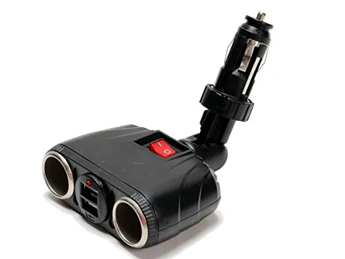 All Ride Doppel-Steckdose mit USB-Adapter 8A, Stecksystem, Gelenk, 2 x USB, 12V 24V, für Auto LKW Wohnwagen Busse
