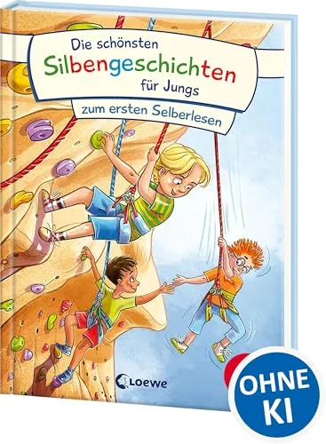 Die schönsten Silbengeschichten für Jungs zum ersten Selberlesen: Erstlesebuch mit farbiger Silbentrennung ab 6 Jahre