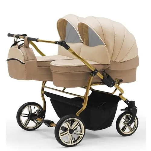 Zwillingskinderwagen 2 in 1 Duet Lux Goldedition inkl. Sportsitze - 10 Teile - in 20 Farben