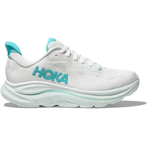 Hoka Damen Clifton 10 Schuhe - Größe 37, Weiß - Laufschuhe mit maximaler Dämpfung, ideal für tägliche Straßenläufe und lange Distanzen, bieten verbessertes Fußgefühl und optimierte Passform.