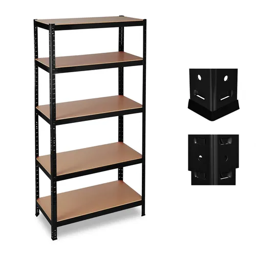 relaxdays Schwerlastregal 180x90x60 in Schwarz - Robustes Lastenregal - Schwerlastregal für Keller, Garage oder Werkstatt mit variablen Böden. Gesamttraglast von 1325 kg, ideal für schwere Gegenstände und platzsparende Lagerung.
