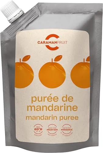 Caramanfruit Mandarinenpüree - 16x 1kg - Fruchtpüree ohne Zusätze, intensiv fruchtig, ideal für Desserts, Backen, Smoothies & Saucen – tiefkühlgeeignet