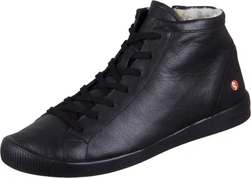 Schnürstiefelette SOFTINOS – Damen Lederstiefelette in Schwarz - Wanderschuhe mit sportlichem Design und warmem Schurwollfutter für angenehme Wärme. Vielseitig kombinierbar und ideal für zahlreiche Anlässe.