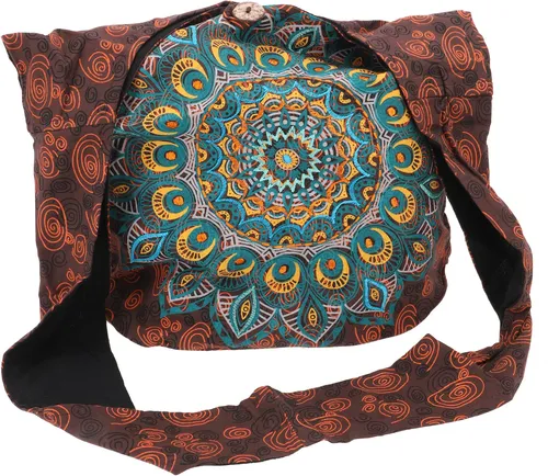 Boho Tasche, Sadhu Bag / Schultertasche, Ethno Shopper, bedruckter Schulterbeut