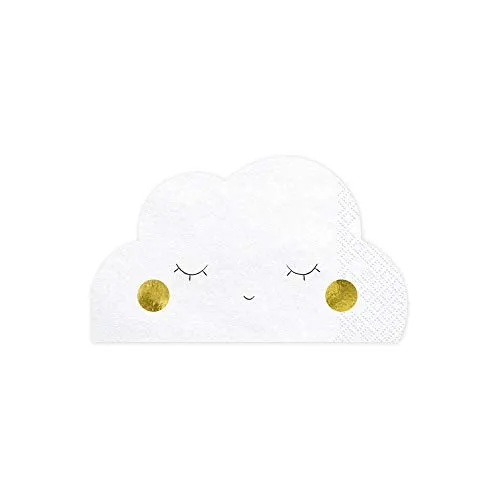 Mellilu Papierservietten Wolke Weiß 32 x 19 cm 20 St. Kindergeburtstag Partygeschirr