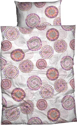 CASATEX Bettwäsche Rozette, Satin, 2-teilig - Moderne Bettwäsche mit Mandala-Design, aus 100% Baumwolle, pflegeleicht und OEKO-TEX® zertifiziert für ein gesundes Schlafklima.