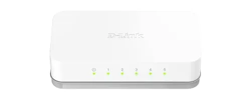 D-Link GO-SW-5E 5-Port Ethernet Easy Desktop Switch (10/100 Mbit/s, automatische MDI/MDIX-Erkennung) weiß
