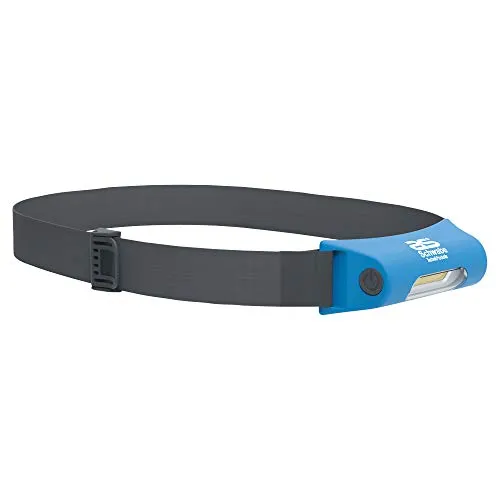 as - Schwabe Akku Stirnlampe 2W, 75/150Lm - 2-stufig schaltbar - Kopflampe Wiederaufladbar - Stirnleuchte mit 2 Modi - Arbeitsleuchte - blau - mit USB-Ladegerät - IP30, 42823