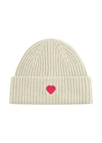 CODELLO Premium Mütze aus Wollkaschmir, Weiss - Weiche Strickmütze von CODELLO aus hochwertigem Wollkaschmir, ideal für stylische Winterlooks. Das besondere Herz-Detail verleiht ihr eine feminine Note – perfekt für kalte Tage.