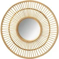 Kobolo Spiegel Wandspiegel LINA mit Rahmen aus Rattan in braun von Kobolo