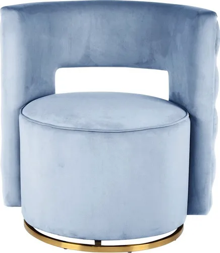 KAYOOM Drehsessel Sophistic – Eleganter Sessel in Hellblau und Gold - Drehbarer Sessel mit samtweicher Polsterung und modernem Design, ideal für stilvolle Wohnräume. Maße: B: 74 cm, H: 77,5 cm, T: 66,5 cm, max. Belastbarkeit 120 kg.