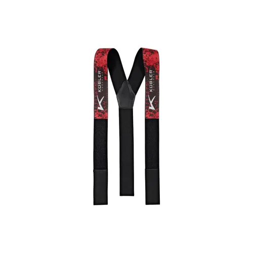 Kübler Hosenträger Forest 8750 - Unisex Y-Form mit Klettverschluss - Elastische Hosenträger in rot-schwarz, ideal für komfortablen Halt. Individuell einstellbar durch robusten Klettverschluss, perfekt für Damen und Herren. Pflegeleicht und waschbar bis 30°C.