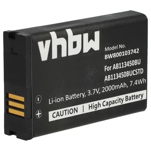 vhbw Akku Ersatz für Samsung AB113450BU, AB113450BUCSTD für Handy Smartphone Telefon (2000 mAh, 3,7 V, Li-Ion)