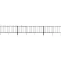 vidaXL Gartenzaun mit Speerspitzen 11,9 x 1,5 m Schwarz - Metallzaun mit dekorativen Speerspitzen, stabil und pflegeleicht, ideal für sichere Abgrenzungen in Ihrem Garten oder Grundstück. Robuster, pulverbeschichteter Stahl sorgt für Langlebigkeit.