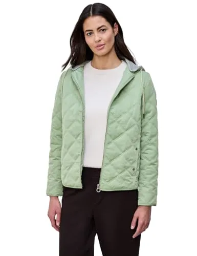 Street One Damen Jacke mit Abnehmbarer Kapuze in grün von Street One