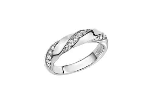 Eleganter Zeeme Silber Ring 925 mit Zirkonia - Schöner Damenring aus rhodiniertem 925 Sterling Silber, verziert mit funkelnden Zirkonia-Steinen. Perfekt für jeden Anlass und ein tolles Geschenk.