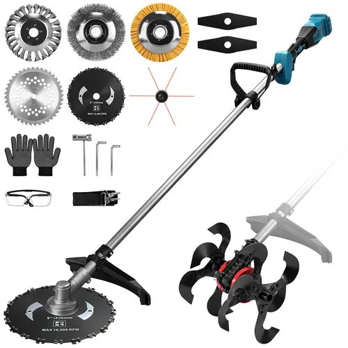 2in1 Akku Rasentrimmer & Gartenfräse mit 1380W Motor
