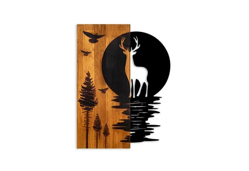 Wallity Wanddekoobjekt 100% WOODEN (Thickness: 3 cm) / METAL (Thickness: 1,5 mm), 58 cm x 3