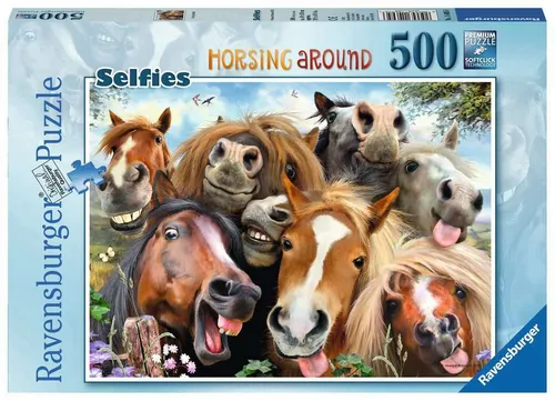 RAVENSBURGER PUZZLE*500 TEILE*SELFIES No.1 HORSING AROUND*PFERDE*RARITÄT*OVP