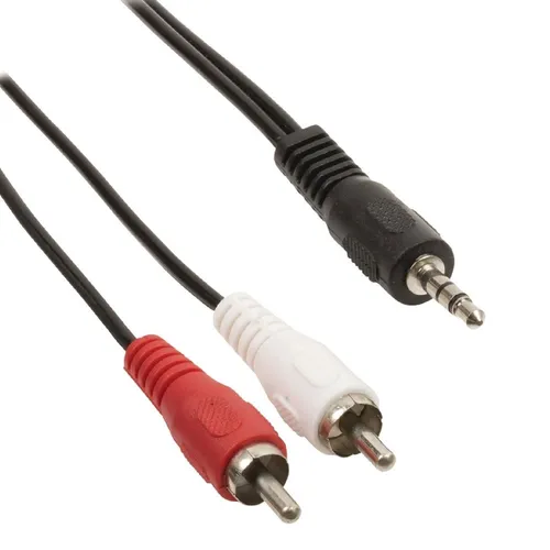 2m Lautsprecher Adapter Kabel 3,5mm Klinken Stecker auf 2x Cinch Stecker