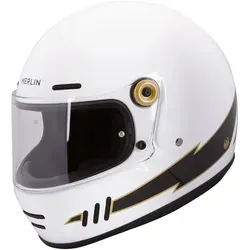 Merlin Revival Vintage Flash Helm, weiss, Größe L für Männer