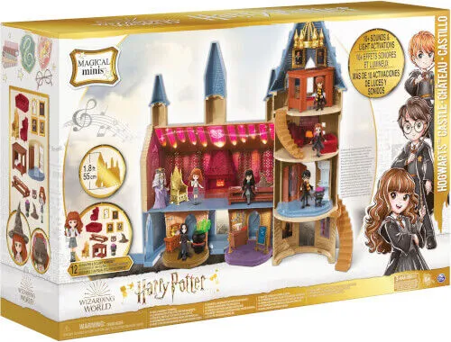 Spin Master Wizarding World Harry Potter Schloss Hogwarts Spielset - Interaktives Schloss Hogwarts Spielset mit Licht- und Soundeffekten, inklusive exklusiver Hermine Granger Figur und 12 Zubehörteilen für magische Rollenspiele.