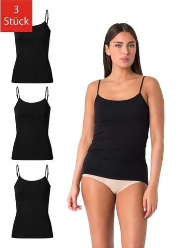 Elsie Unterhemd Damen Spaghetti Top (3er-Pack) - Hochwertiges Tank Top aus 95% Baumwolle mit verstellbaren Trägern, ideal für einen bequemen und figurbetonten Sitz. Perfekt für den Alltag oder als Unterwäsche.