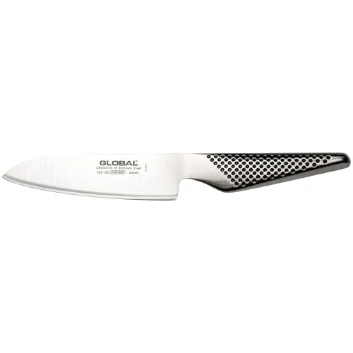 GLOBAL Santokumesser 13 cm GS-35 - Kleines Putzmesser - Santokumesser für feine Schneidarbeiten, 13 cm Klinge aus rostfreiem Chromova 18 Stahl, ideal für Fisch, Fleisch und Gemüse, geschätzt von Profiköchen weltweit.