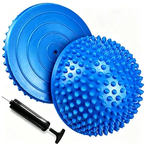 2er-Set Therapie Balance Igel, Balance-Igel Set, Fitness Halbkugel mit Luftpumpe Trittstein für Erwachsene, Versch Balanceübungen I 8cm Groß