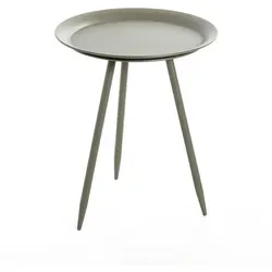 HAKU Möbel Beistelltisch Metall grün 38x38x47 cm - Mehrzwecktisch aus robustem Metall, ideal als flexibles Wohnaccessoire oder Ablagefläche, harmonisches Design mit grünem Dreibein-Gestell.