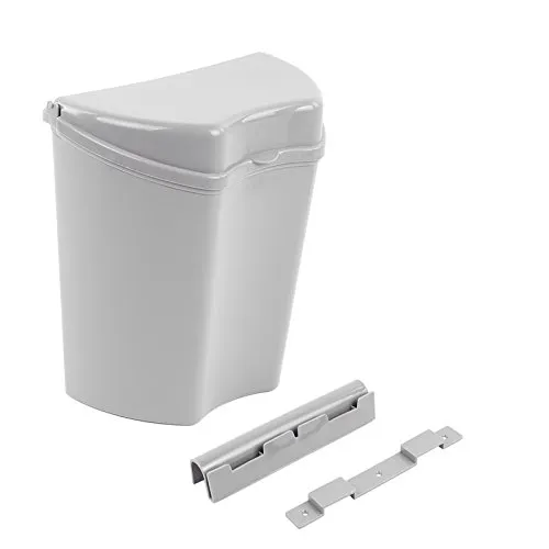 HABA Abfalleimer grau - Kompakter Küchenabfalleimer mit Halterung - Küchenabfalleimer ideal für Camping, mit Wandhalterung für einfache Montage, kompakte Maße (30 x 27 x 16) und hochwertiger Kunststoff für vielseitigen Einsatz.
