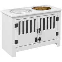 PawHut Erhöhte Futterstation für große Hunde - Erhöhte Hundebar mit 2L Edelstahl-Futterschale und Stauraum, ideal für große Hunde mit Mobilitätsproblemen, fördert bessere Haltung und Verdauung.