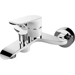 Badewannenarmatur ohne Duschset, Wannenarmatur chrom weiß