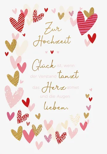 Hochzeit – Vermählung - Glückwunschkarte im Format 11,5x17cm mit Umschlag - Perl