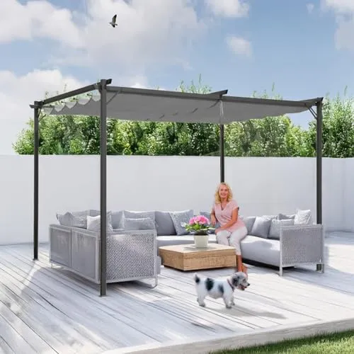 Grindi - Pavillon Garten - Terrassendach - Sonnensegel - Irda I 2,9x2,9m - wasserdichtes & stabiles Sonnenschutz für Terrasse und Freistehender - Gartenpavillon - Terrassendach - Markise