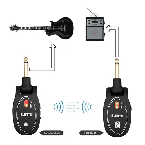 F91C Drahtloses Gitarrensystem - Gitarren- & Bass-Zubehör mit 5.8G Digital Audio Übertragung für klare Klangqualität und unkomplizierte Handhabung, ideal für Musiker auf der Bühne.