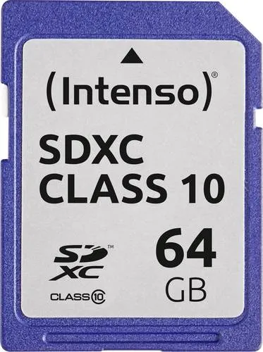 Intenso SDXC 64GB Class 10 Speicherkarte - Hohe Datentransferrate bis zu 25 MB/s, ideal für Fotos und Videos