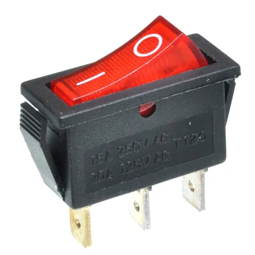 Wippenschalter 1-polig, EIN / AUS rote Wippe Schalter