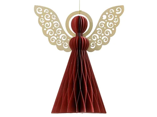 Decoris season decorations Dekofigur Engel rot 15cm