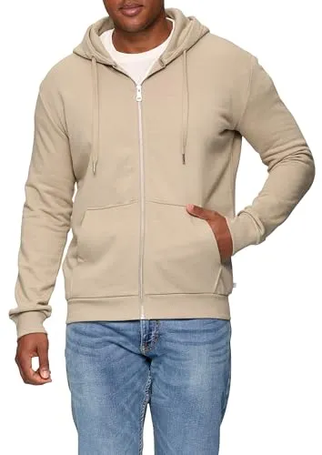 QS Basic-Sweatjacke beige XL - Funktionsjacke mit regulärer Passform, aus bequemer Sweatware, ideal für Freizeit und Sport, ausgestattet mit praktischer Kapuze und aufgesetzter Tasche.