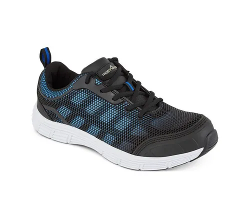Portwest® FT15 Steelite Tove Trainer S1P Schwarz/Blaue - Arbeits- & Schutzkleidung mit atmungsaktivem Mesh-Obermaterial, idealer Komfort durch Stahl-Zehenkappe und langlebige EVA/Gummisohle für optimalen Schutz bei jedem Schritt.