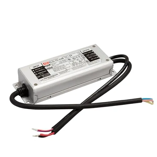 Mean Well ELG-75-24B-3Y LED-Treiber - Sicherheitsbeleuchtung mit Konstantspannung und Konstantstrom, 75.6W Leistung, dimmbar für flexible Lichtsteuerung in verschiedenen Anwendungen.