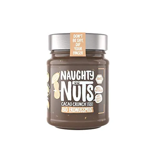NAUGHTY NUTS Bio Erdnussmus Cacao Crunch | Vegane Erdnussbutter | 100% Natürlich | Ohne Palmöl & Zucker | Ideal Als Topping Für Müsli | 250g