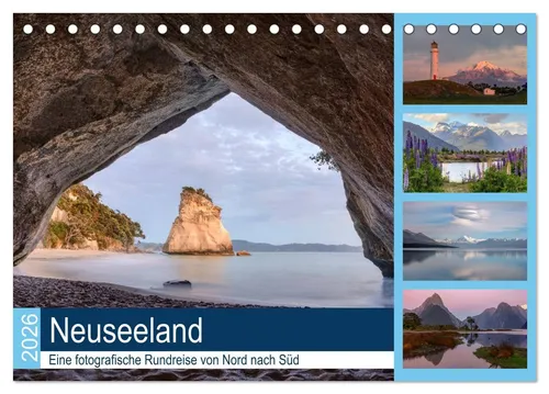 CALVENDO Wandkalender Neuseeland - Eine fotografische Rundreise von Nord nach Süd (Tischkale