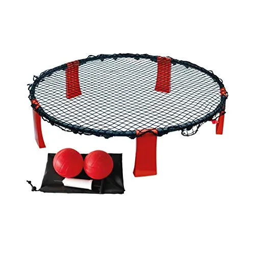 Carromco Spiel Roundnet - Spike Action Ball Spielset - Spiele & Freizeit mit 2 Bällen, Pumpe und Tragetasche. Ideal für unterwegs und fördert Geschicklichkeit und Fitness!