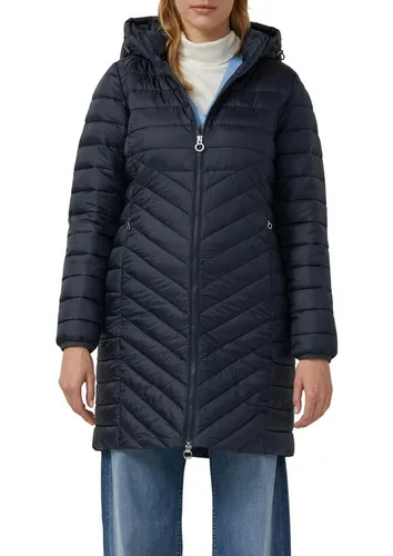 S.OLIVER Steppmantel Damen, Slim Fit, navy - Funktionsjacke für Damen, schmal geschnitten mit abnehmbarer Kapuze und wärmendem Webmaterial. Ideal für kühle Tage beim Stadtbummel oder Elternabend.