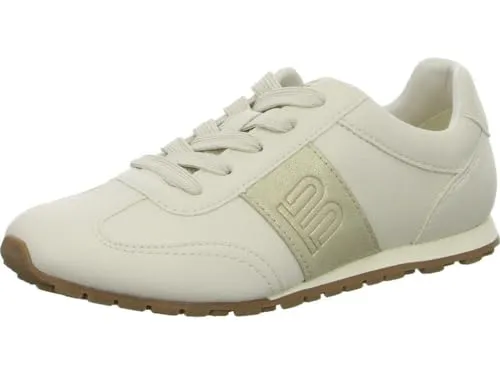Bagatt Desna Damen Sneaker in Beige, Größe 39 - Schnürhalbschuh aus hochwertigem Synthetik-Leder mit gold-glänzenden Details, ausgestattet mit Memory Foam für optimalen Tragekomfort und modischer Keilsohle.