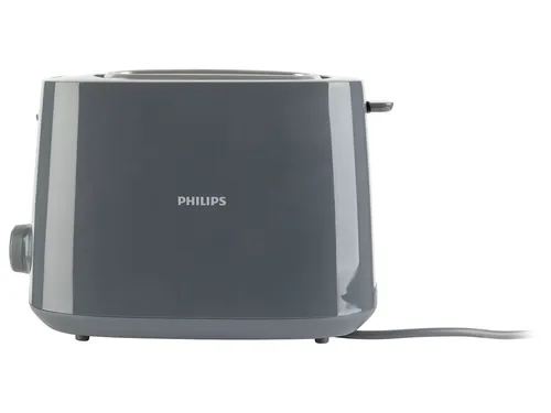 Philips Toaster Daily Collection HD2581/10, 2 Scheiben, 900 Watt - Toaster in Schwarz mit 8 Röststufen und Brötchenaufsatz, perfekt für gleichmäßige Bräunung und einfache Handhabung.